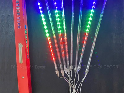 Bộ 08 ống đèn Led sao băng nhiều màu (Led 1 chiều - Cắm điện) D45cm LED-KHAC-02